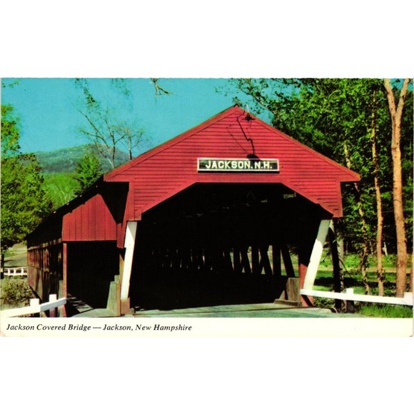 Vintage Jackson Covered Bridge White Mountains New Hampshire Not Postmarked - Picture 1 of 2